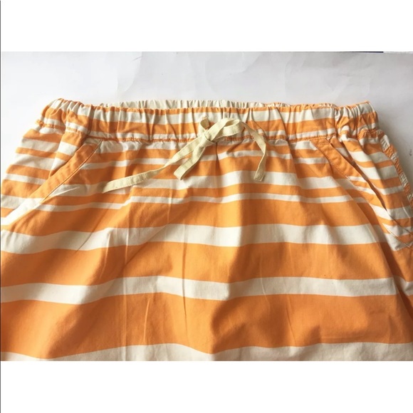 Merona Summer Skirt Coral White Pink Stripe Medium Drawstring - Picture 8 of 9